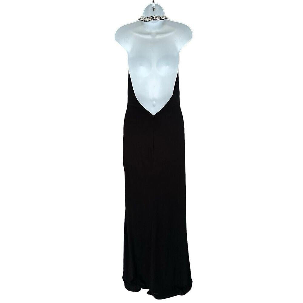 Mac DuggalHigh Slit Halter Gown with Rhinestone Accents Size 8 NWOT $398 - Picture 7 of 16